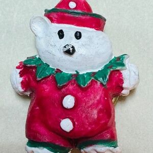 Nony New York Painted Ceramic/Wood Bear Clown Button Cover